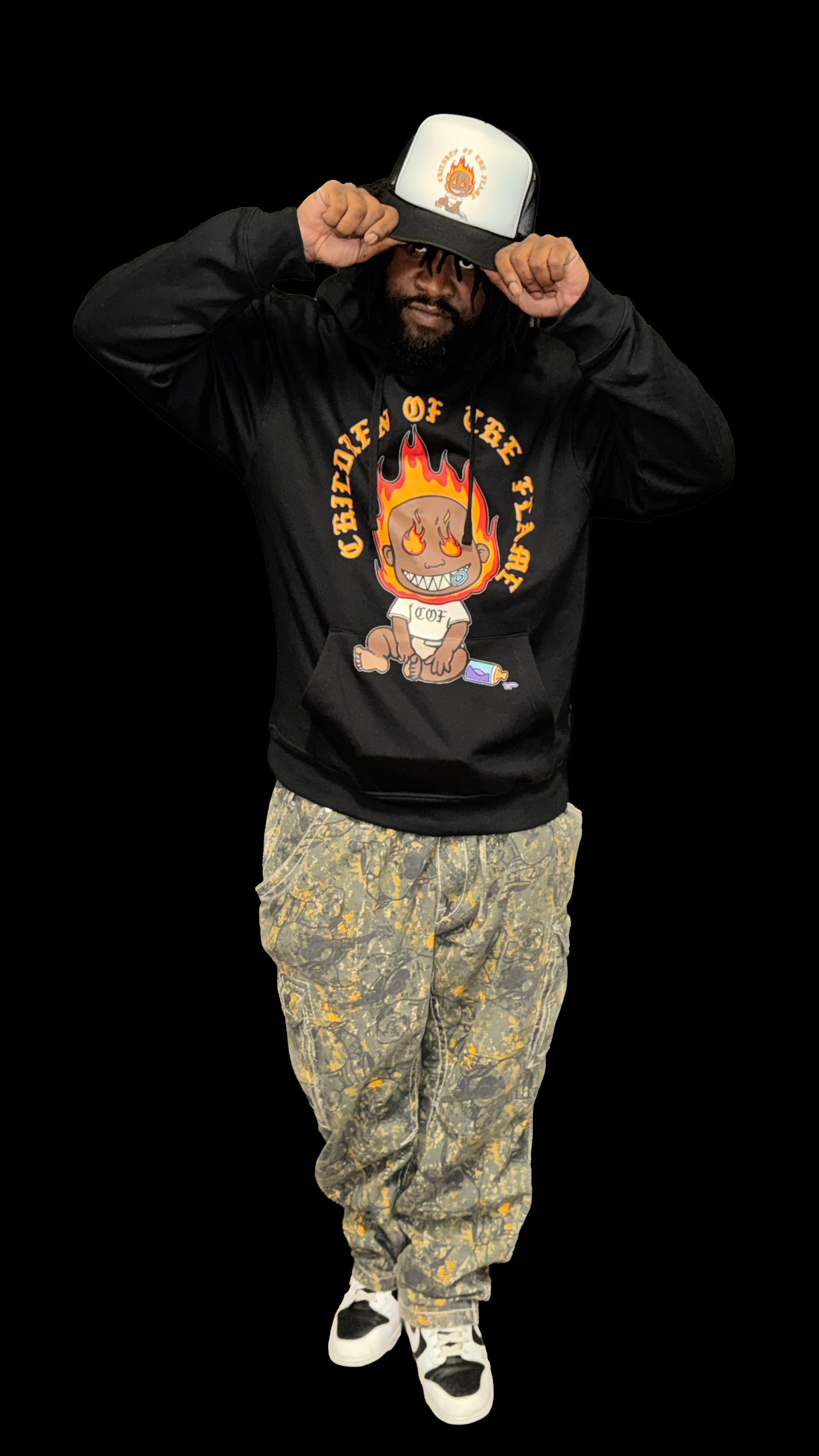 Black Firechild Fleece Hoodie