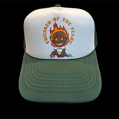 Green & White Firechild Trucker Hat
