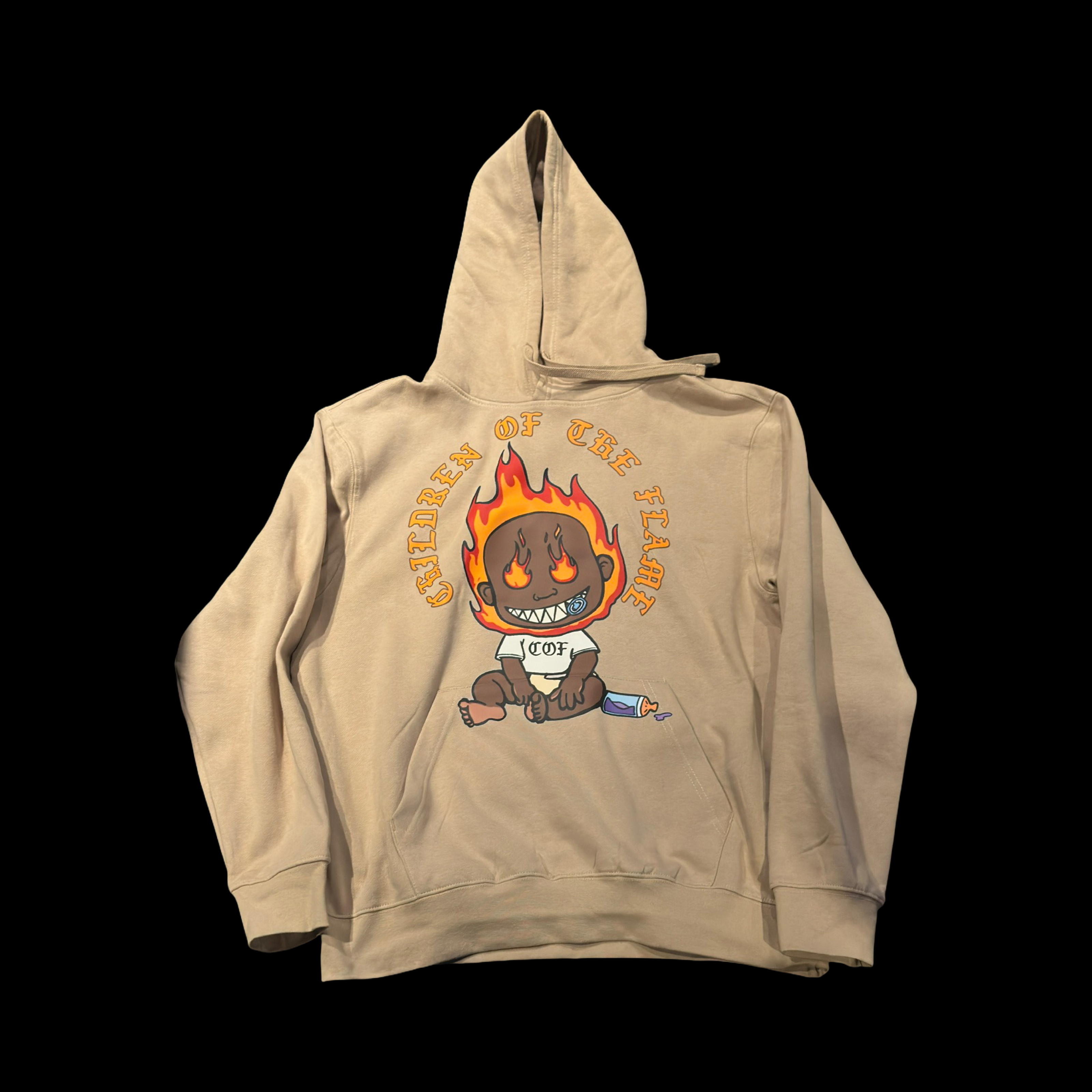 Beige Firechild Fleece Hoodie